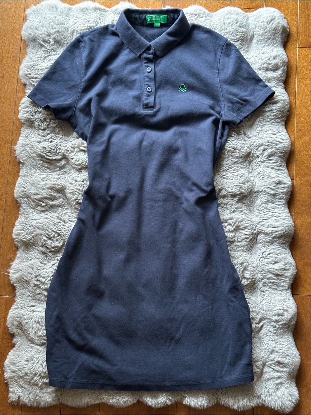United Colors Of Benetton Navy Polo Dress with Green Logo